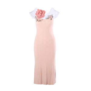 Blumarine Sheer Silk Slip Dress With Floral Appliqué - '90s