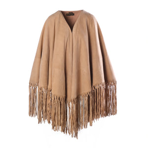 Loro Piana Suede Fringe Cape- '00s