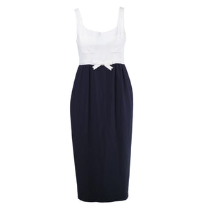 Moschino Couture Two-Tone Dress with Bow Accent -'90s