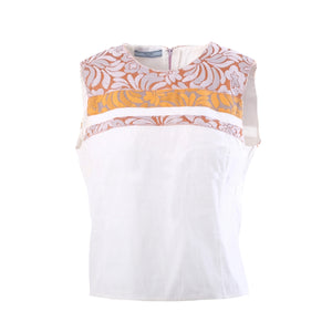 Prada White Embroidered Top  - '10s