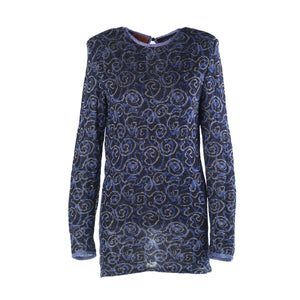 Missoni Knit Mini Dress Blue & Silver - '00s