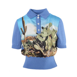 Paul Smith Desert Landscape Silk Blend Knit Polo - '10s