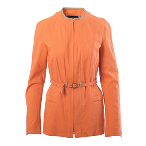Fendi 365 Orange Linen Belted Safari Jacket -'90s