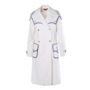 Roberta Di Camerino Nautical Trompe-L'œil Cotton Coat -'70s