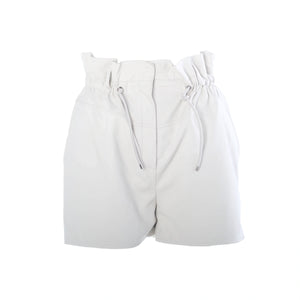 Hermès White Calfskin Leather Paperbag Shorts - '20s