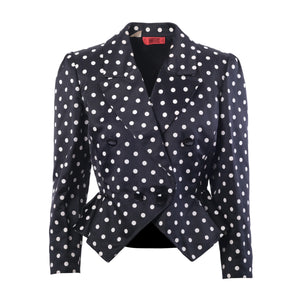 Valentino Night Polka Dot Cropped Blazer - '80s