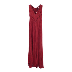 Roberto Cavalli Crimson Grecian Embellished Silk Gown Old Hollywood Maxi Dress- '10s