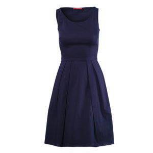 Prada Prada Navy Sleeveless Pleated A-Line Dress -'10s