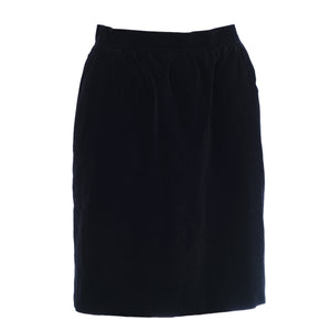 Saint Laurent Rive Gauche Black Velvet Vintage Skirt- '80s