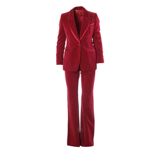 Gucci by Tom Ford Red Cotton Velvet Pantsuit - '90s