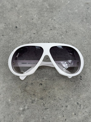 Versace 2000s Oversized Shield Logo Sunglasses