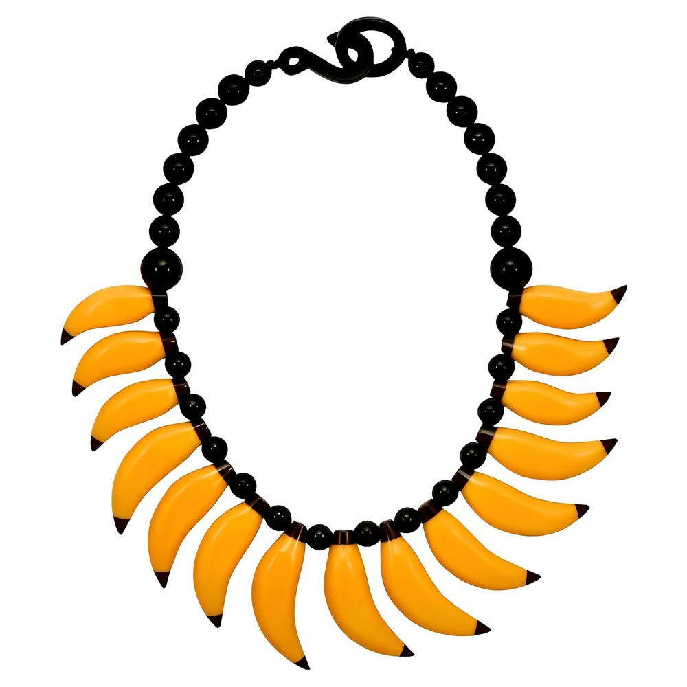 marion-godart-yellow-and-black-shiny-plastic-bananas-and-black-bead-necklace-1p