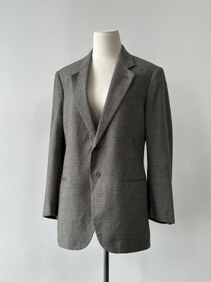 Armani Collezioni 1990s Wool Check Single Breasted Blazer - M