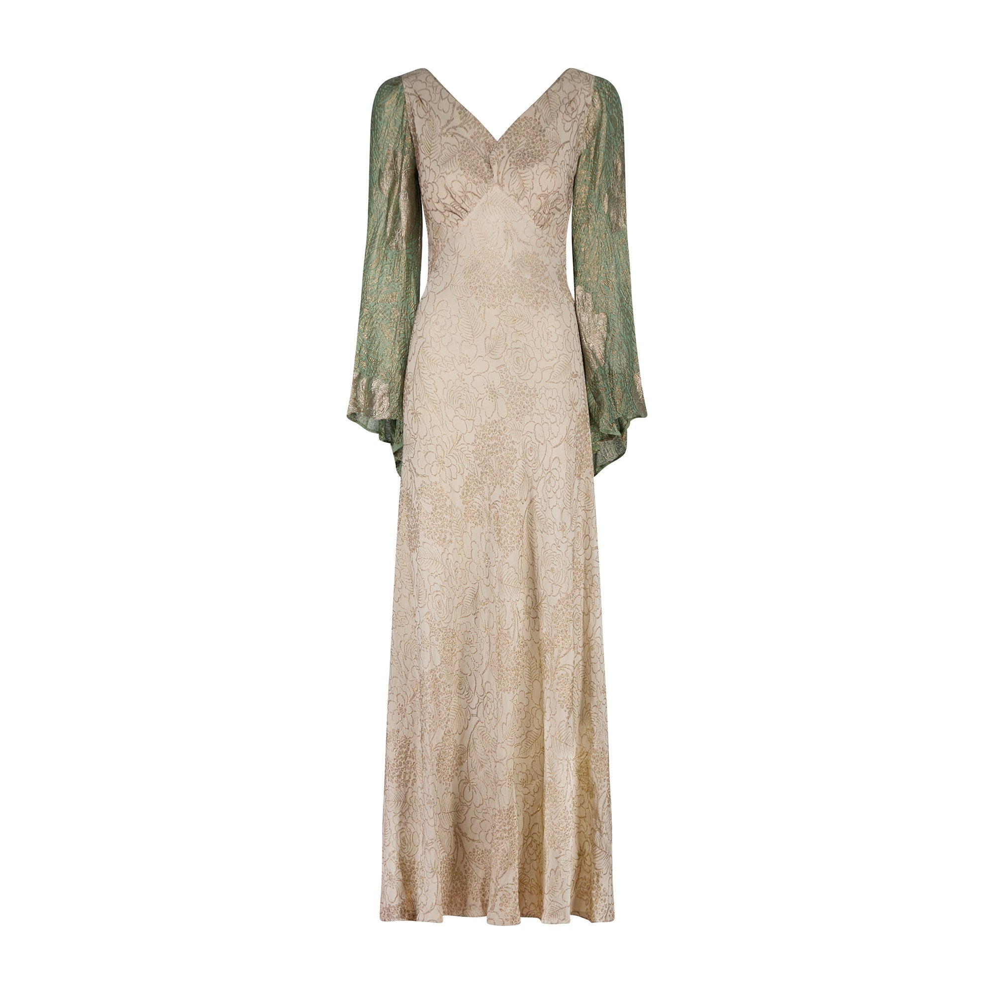 green emerald velvet dress One Shoulder Lame Dress with Cutouts and Chains US 12 / Dark Green main image 0