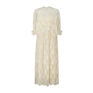 1980s Priscilla of Boston Lace Wedding Dress with Jacket