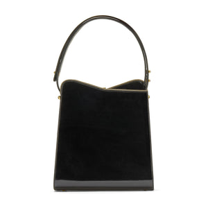 1960s Rayne Black Patent Leather Top Handle Bag