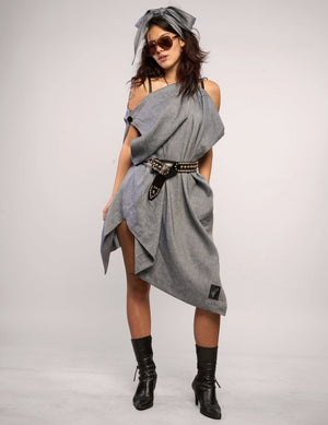 The Pirate Dress – Grey Chambray