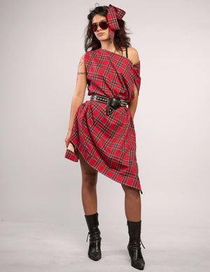 The Pirate Dress – Red Tartan