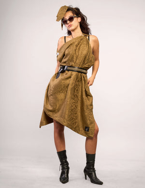 The Pirate Dress – Antique Gold Jacquard