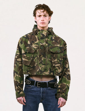 Cropped Smock Jacket in Camo