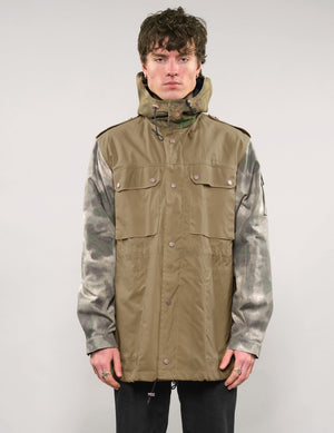 IMMORTAL Hooded Desert Parka in Khaki & Camo