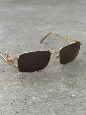 Versace 2000s Rectangular Medusa Logo Sunglasses