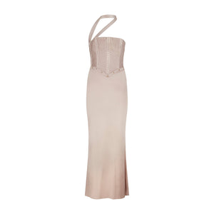 2003 Tom Ford for Gucci Runway Pink Strapless Corset Maxi Dress