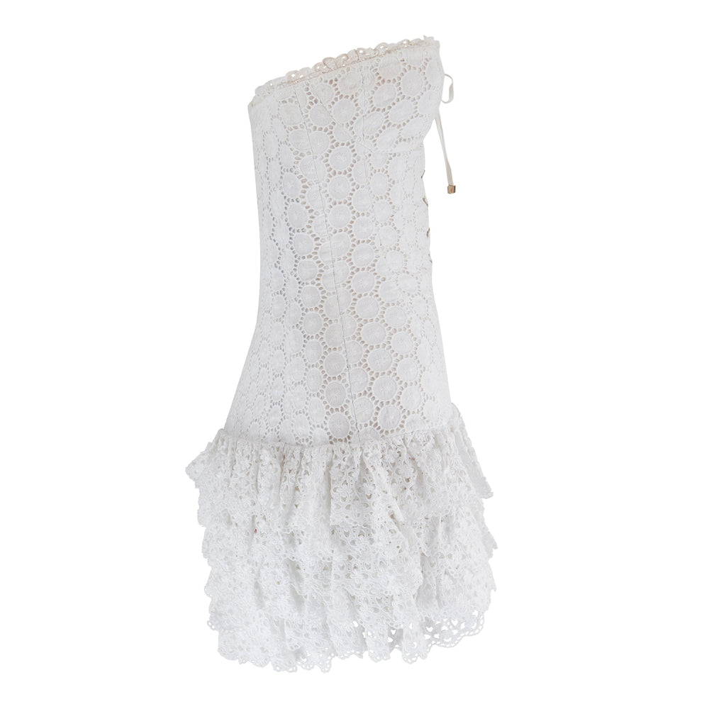 julien macdonald mini dress STAR by Julien Macdonald Denim Eyelet Mini Dress