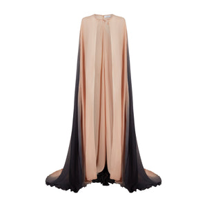 2013 Julien Macdonald Pink and Black Ombre Silk Cape