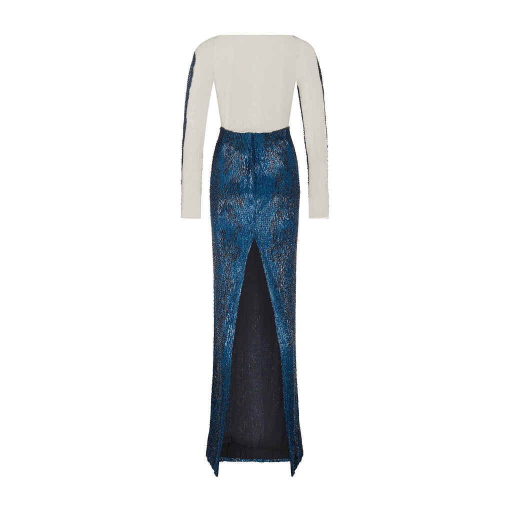 julien macdonald blue dress 2013 Julien Macdonald Runway Documented Electric Blue Beaded Dress