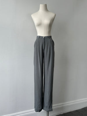 Girogio Armani 1990s Striped Straight Leg Tailored Trousers - W25