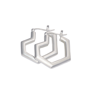 DARYL HEART SMALL HOOPS STERLING SILVER