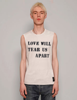 'Love Will Tear Us Apart' Vest in Ecru