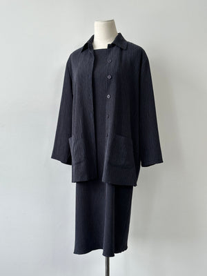St Michael 1990s Cupro Textured Two Piece Set - L