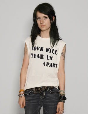 'Love will tear us apart' Vest in Ecru