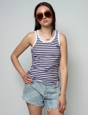 Vintage Naval Vest in Blue Stripe