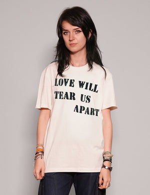 'Love Will Tear Us Apart' T-Shirt in Ecru
