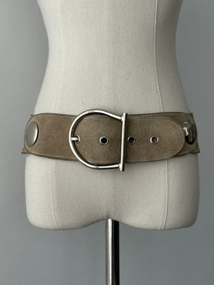 Vintage 1990s Suede Chunky Belt - W30-34