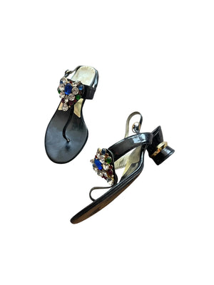 Vintage 1960s Jeweled Sandals – Size 36
