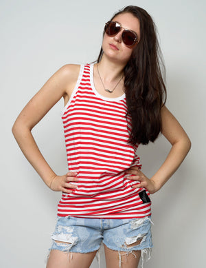 Vintage Naval Vest in Red Stripe