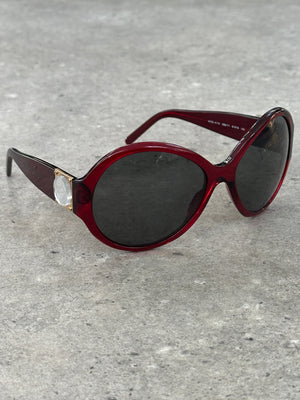 Versace 1990s Oversized Round Medusa Logo Sunglasses