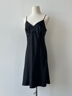 St Michael 1990s Satin Midi Slip Dress - M