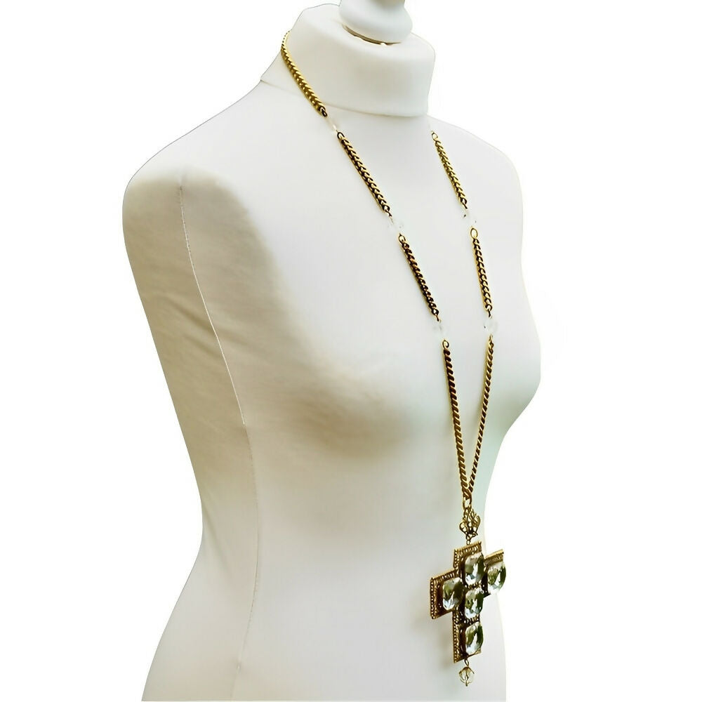 joseff-of-hollywood-gold-plated-clear-crystal-cross-necklace-1930s-6p