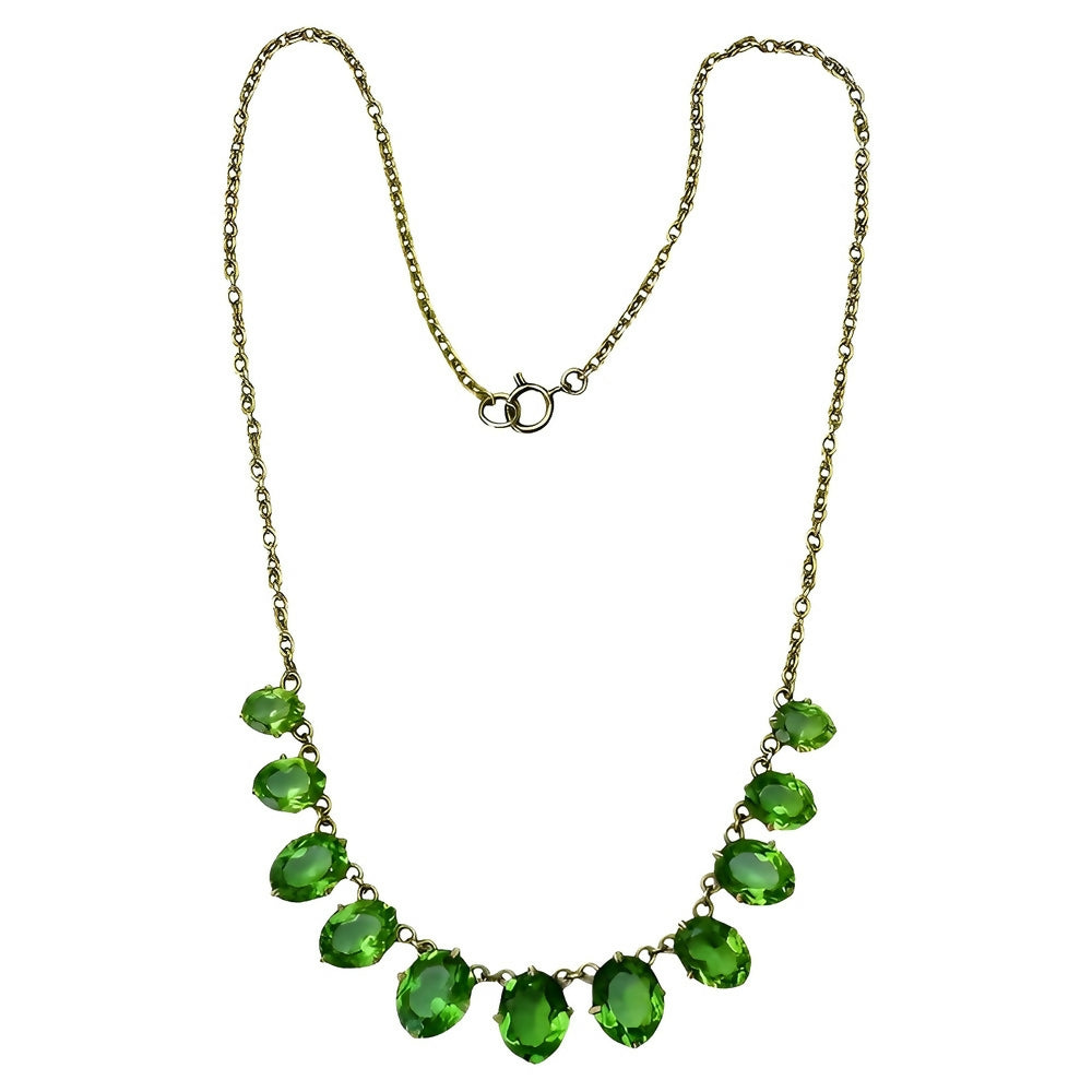 art-deco-gold-plated-necklace-with-apple-green-paste-stone-drops-circa-1930s-1p