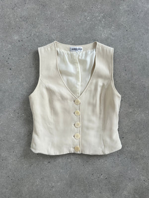 French Vintage 1980s Tailored Waistcoat - M