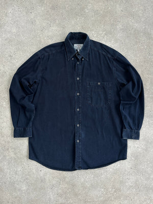 Armani Jeans 1990s Pure Cotton Denim Logo Shirt - XL