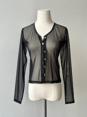 Vintage 1990s Nylom Sheer Cardigan - S