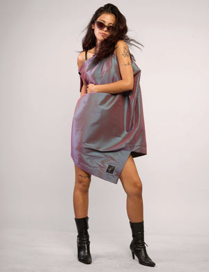 The Pirate Dress – Iridescent Mauve Taffeta