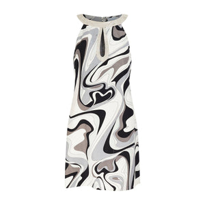 2007 Pucci Runway Black and White Linen Cotton A-Line Dress