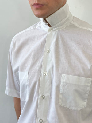Vintage 1990s High Neck Short Sleeve Shirt - S